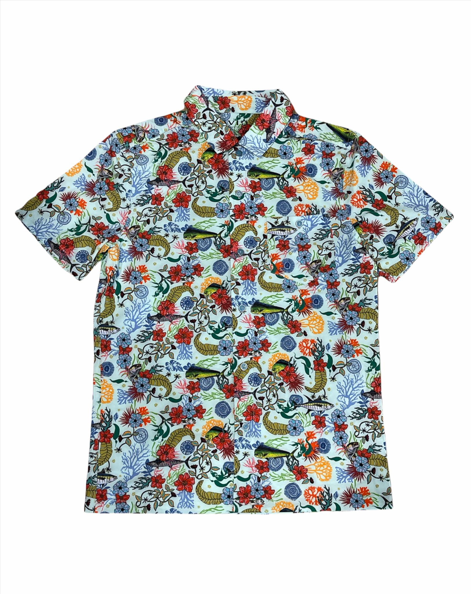 Coastal Lifestyle SS Sport Shirt Fish Seafoam