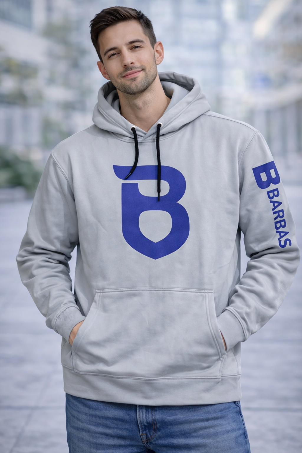 Hoodie  Barbas Club Grey