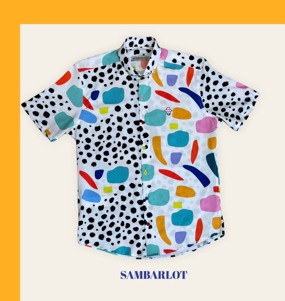 Sambarlot Black Print Shirt And Colorful Sport