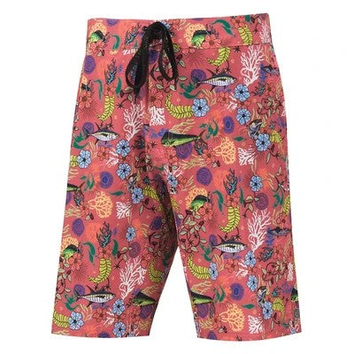 Short Iconic Board Short  Fish Floral Coral