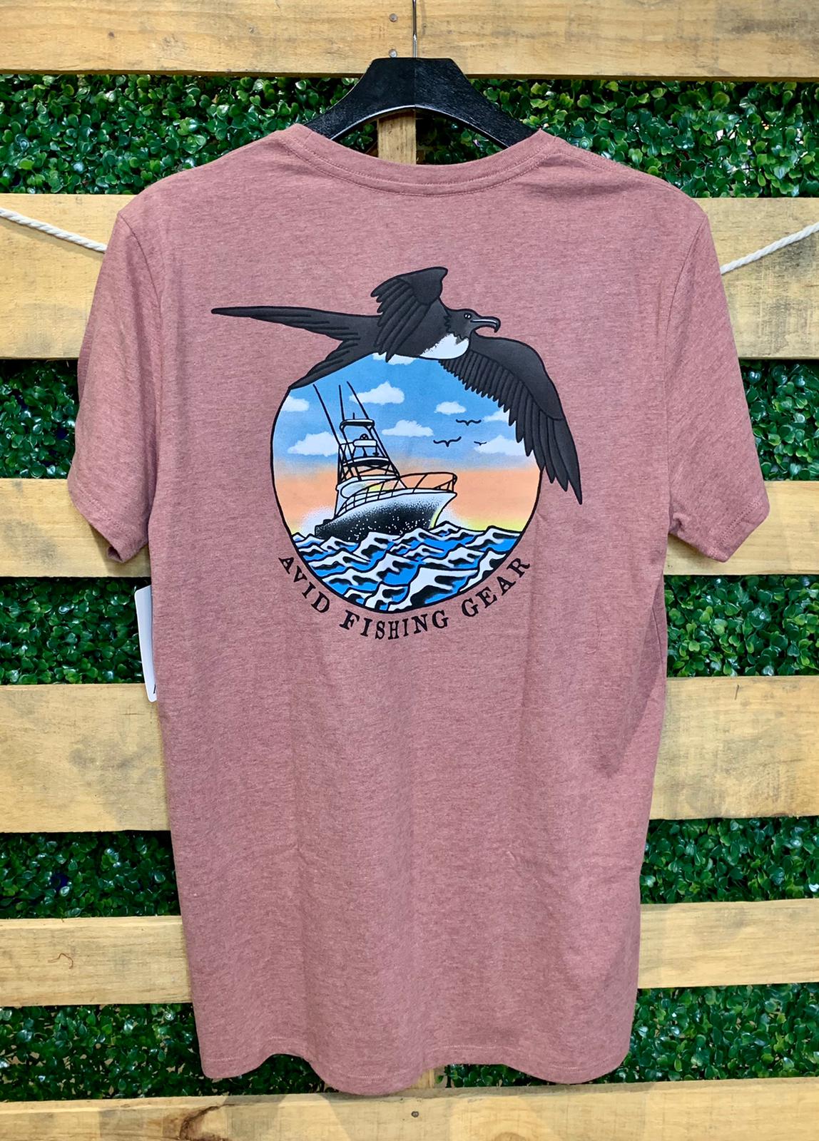 Crew Neck In The Bite Recycled Tee Marroon Heather