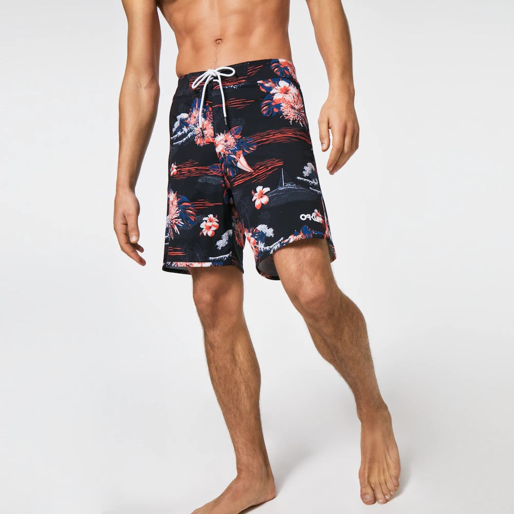 Short Tropical Bloom 18 Boardshort Black Hawai