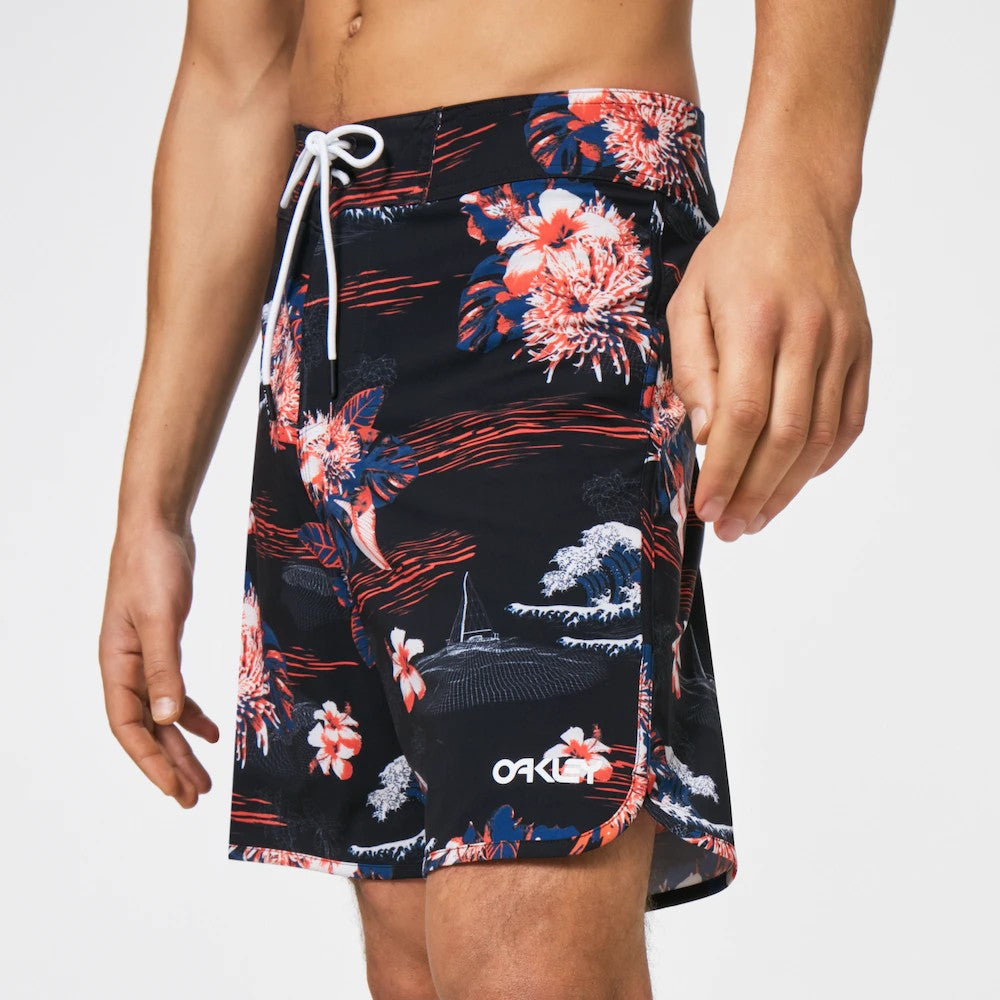 Short Tropical Bloom 18 Boardshort Black Hawai