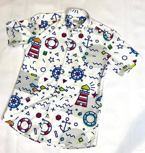 Sambarlot Shirt With Marine Graphics