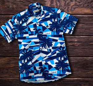 Sambarlot Palm Shirt,And Blue Triangles