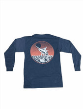 Load image into Gallery viewer, Marlin Sunset Ls Tee Navy Heather
