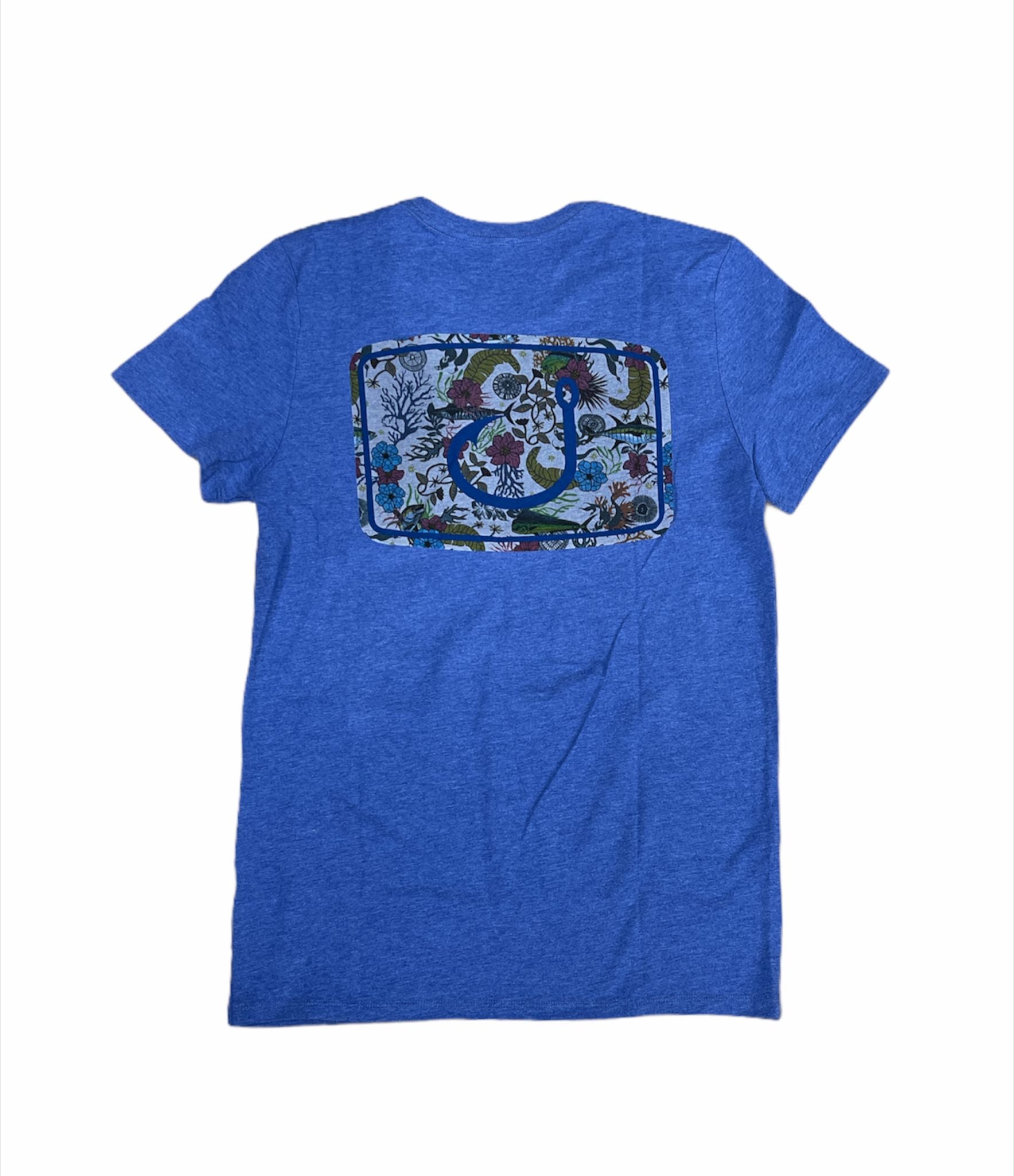 Fish Floral Tee Royal Heather