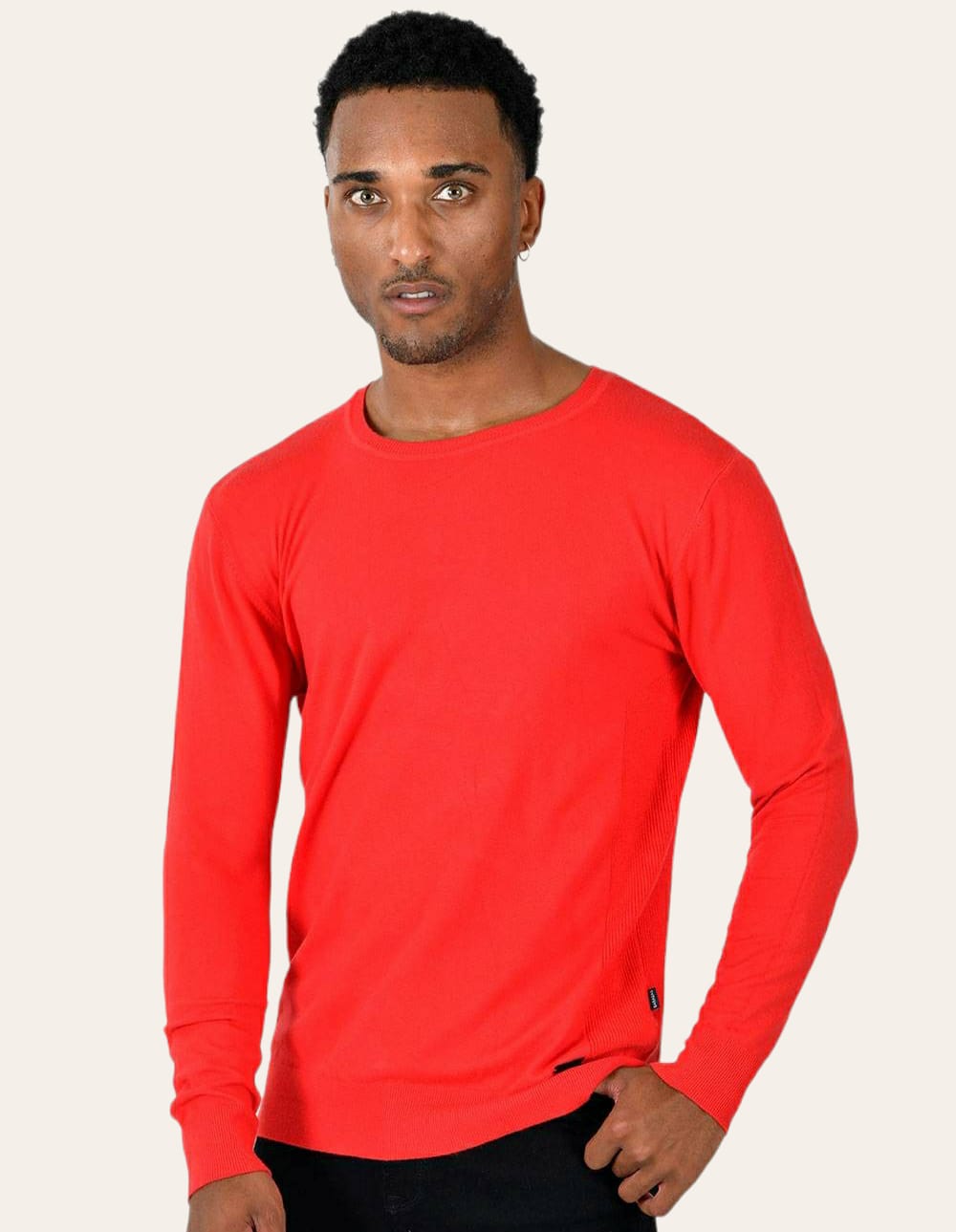 Sueter Clasico De Manga Larga Rojo