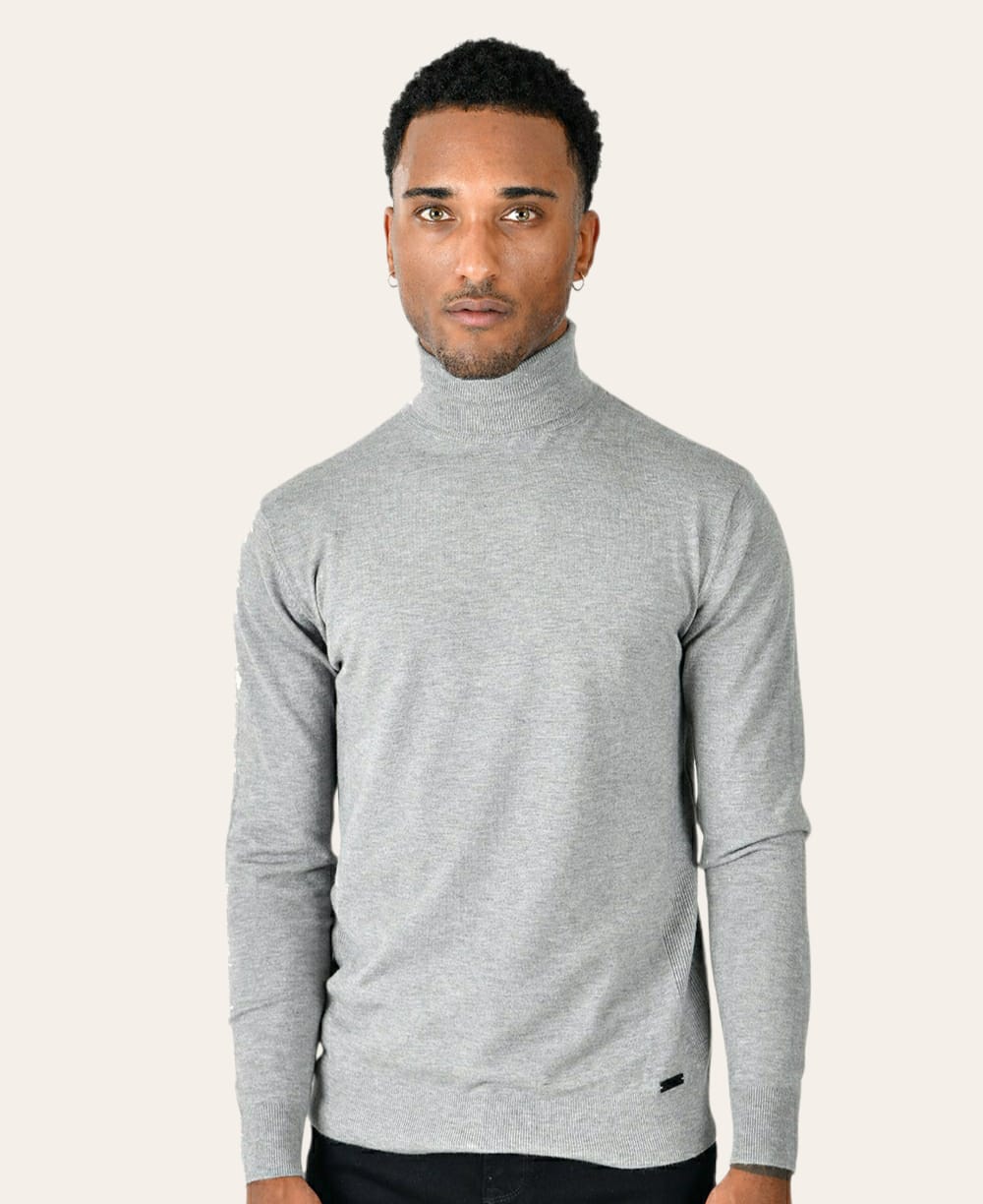 Sueter Clasico De Cuello Alto Gris