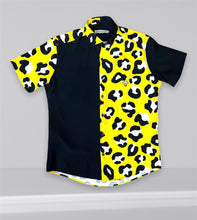 Load image into Gallery viewer, Sambarlot Combined Yellow And Black Print Shirt
