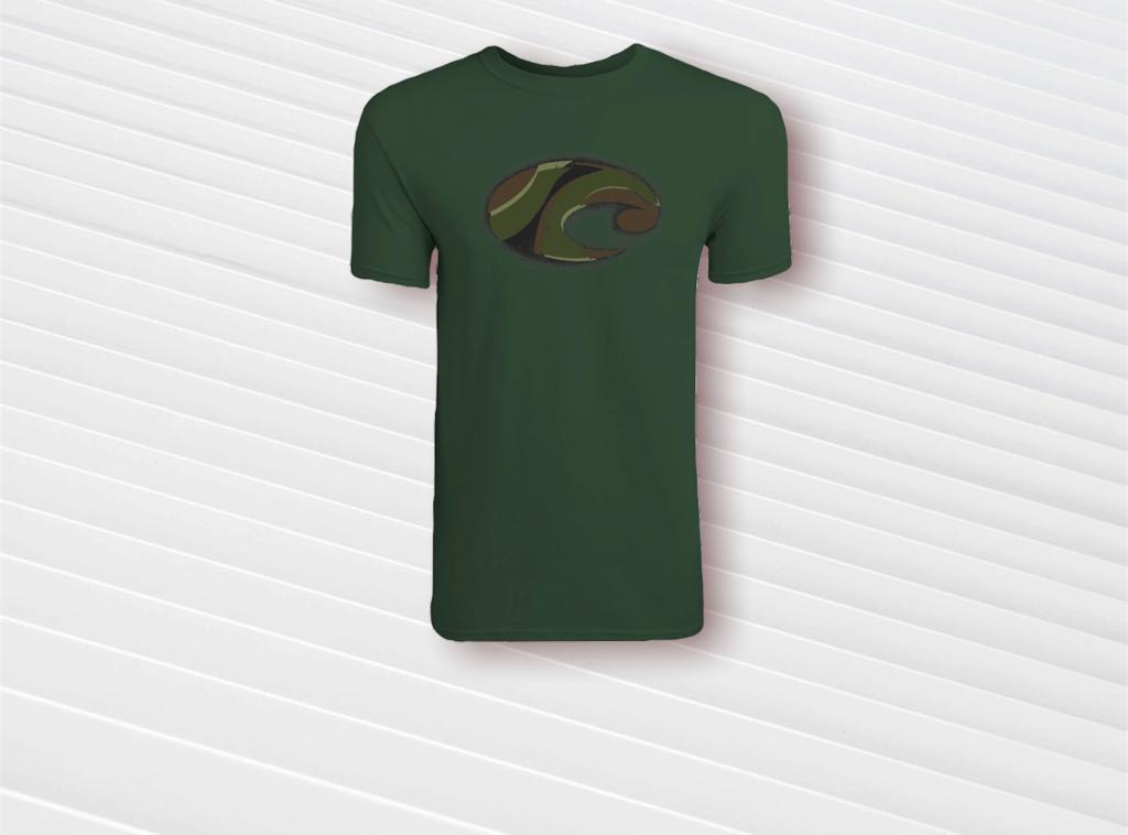 Costa Crew Neck Blockcamo Forest Green