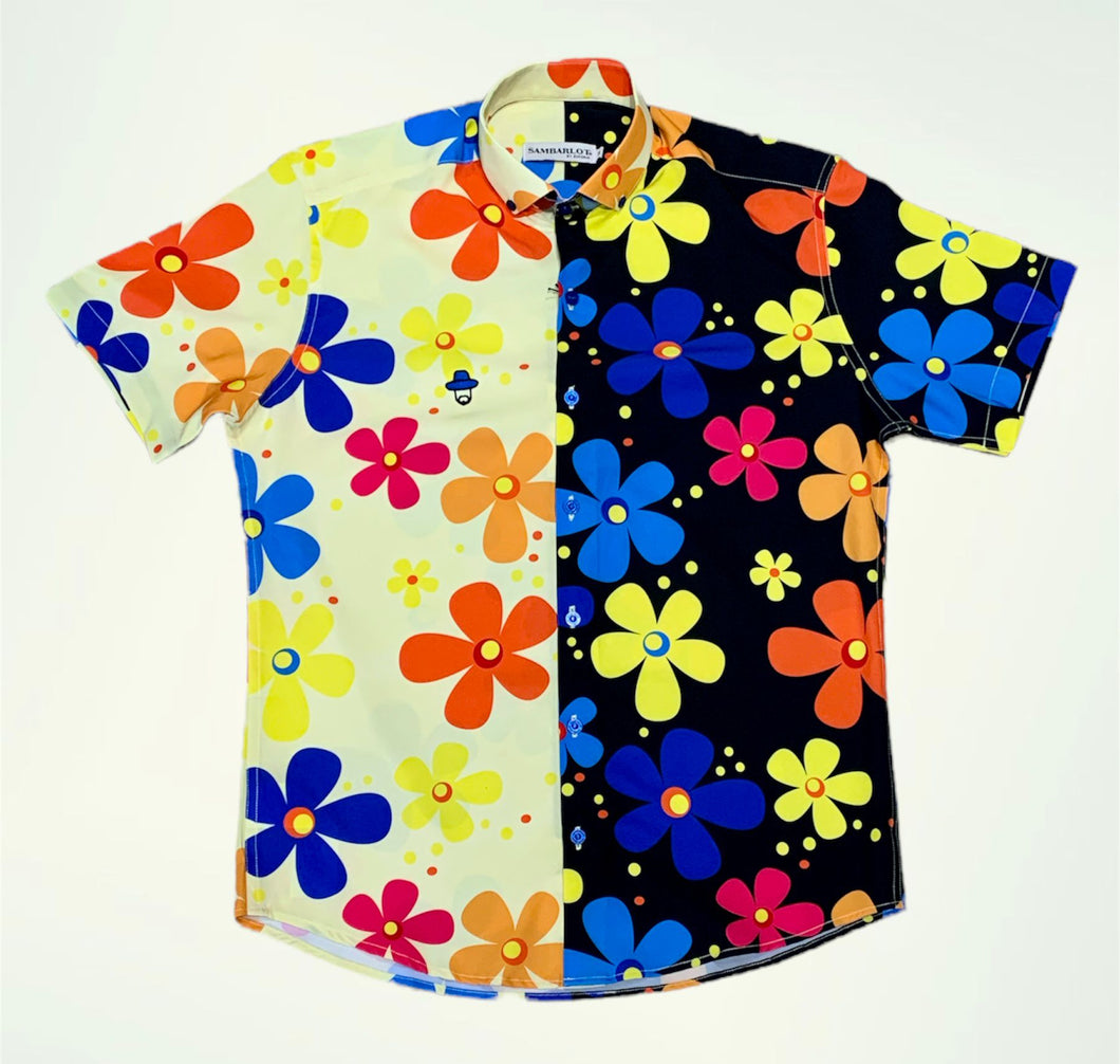Sambarlot Shirt Combinrd With Colorful Flowers