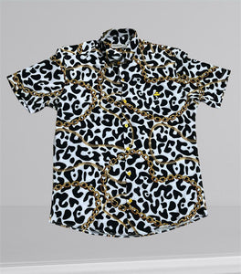 Sambarlot Black Print Shirt And Chains