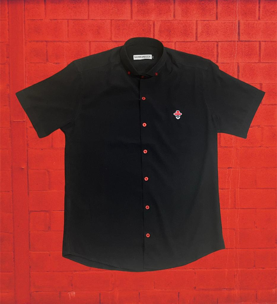 Sambarlot Black Shirt Red Buttons