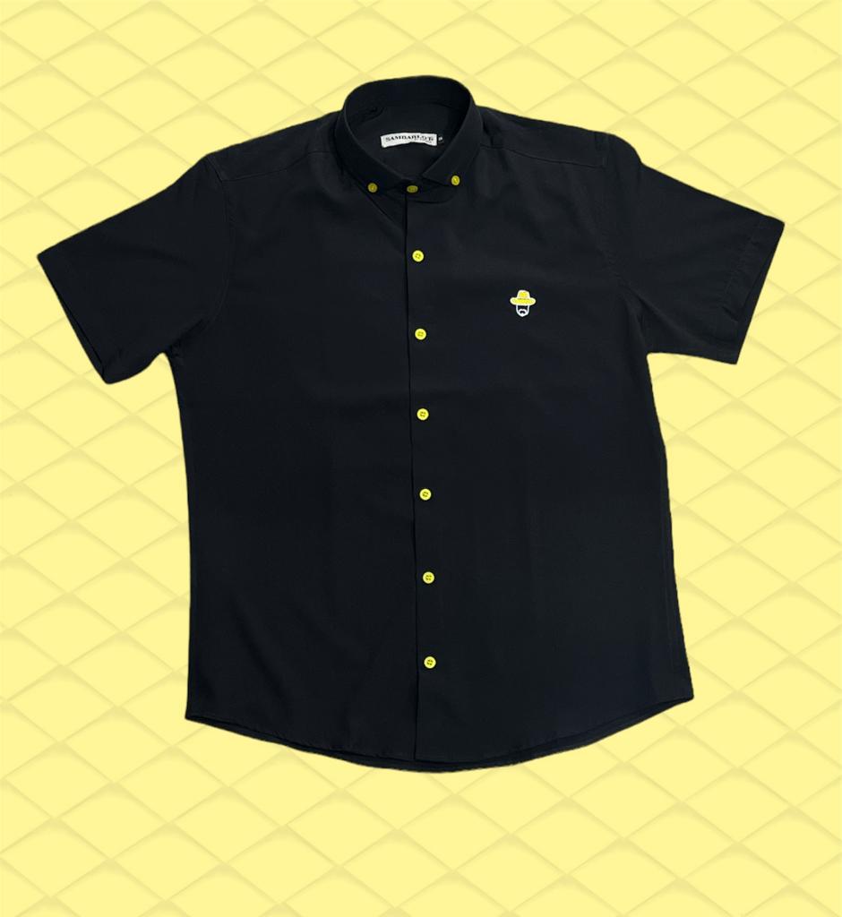 Sambarlot Black Shirt Yellow Bottons