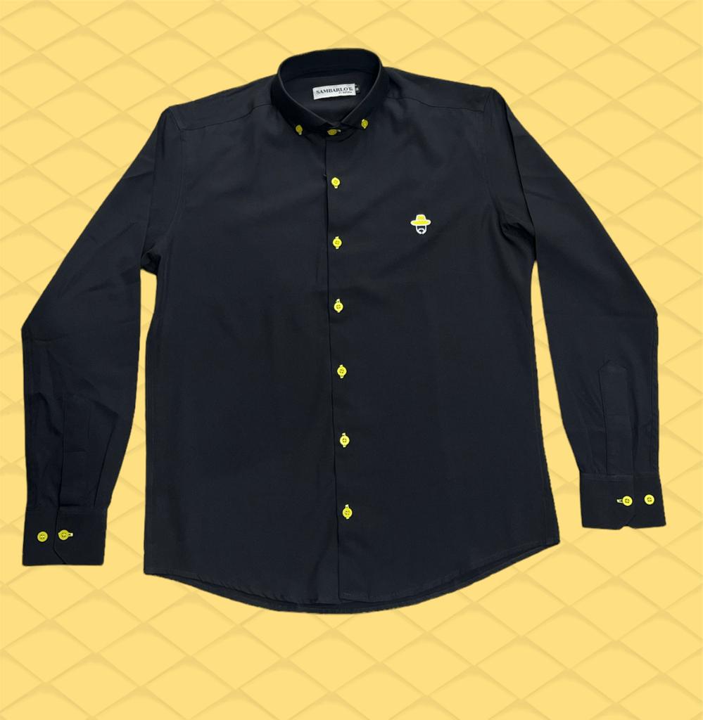 Sambarlot Long Sleeve Black With Yellow Bottons