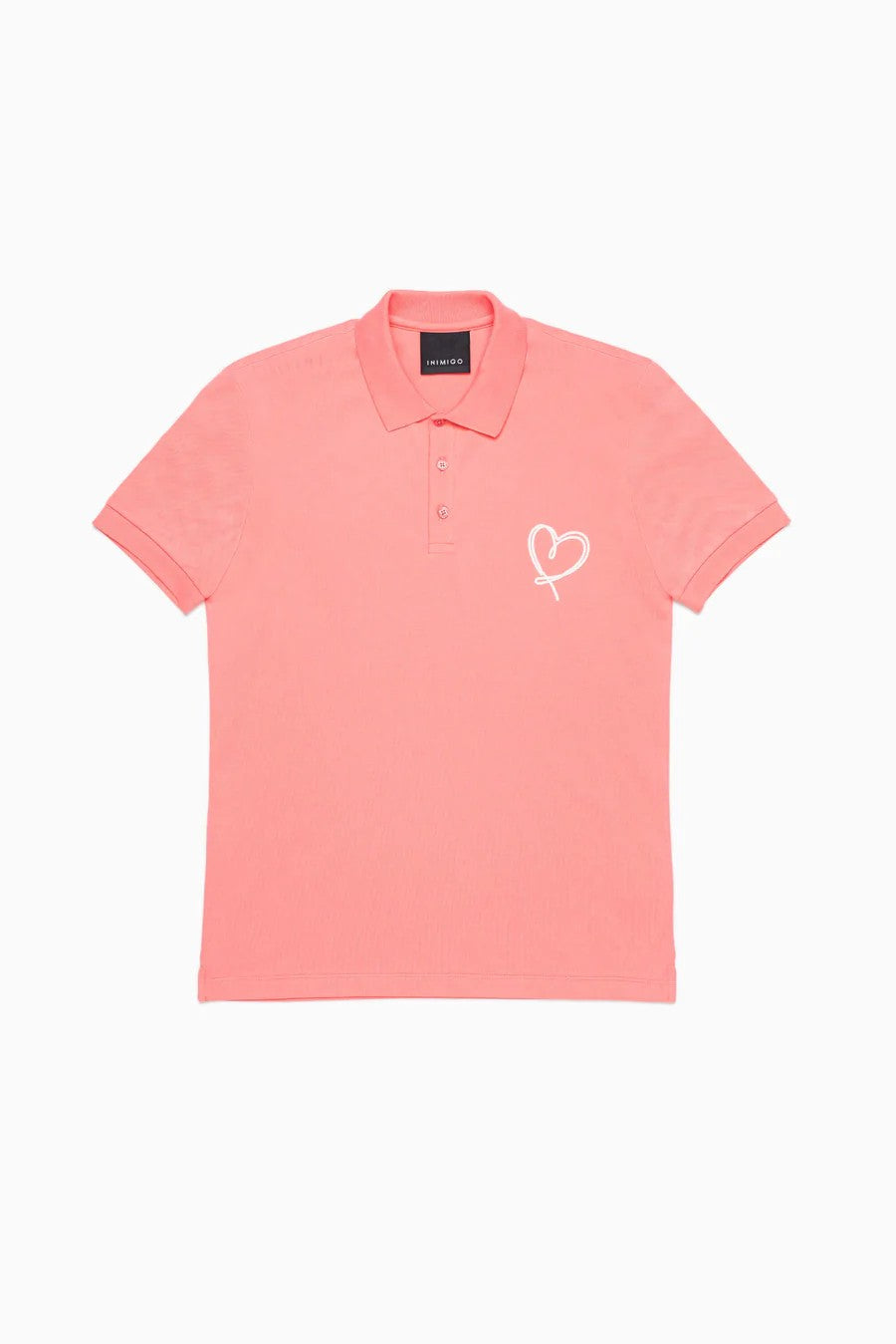 Inimigo Polo Pique Linea Corazon Rosa Porcelana