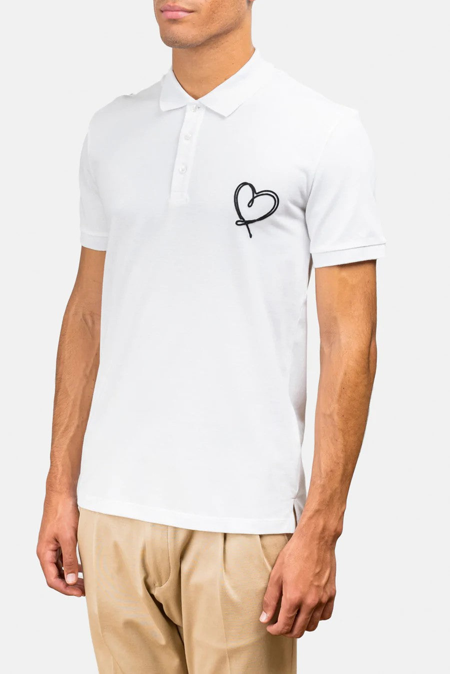 Inimigo Polo Pique Linea Corazon Blanco