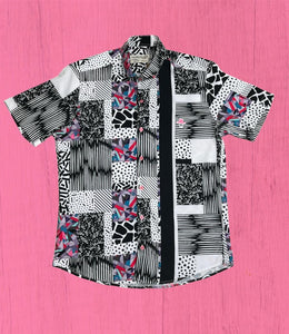 SambarlotLimited Edition Black Collage Print Shirt With Pink