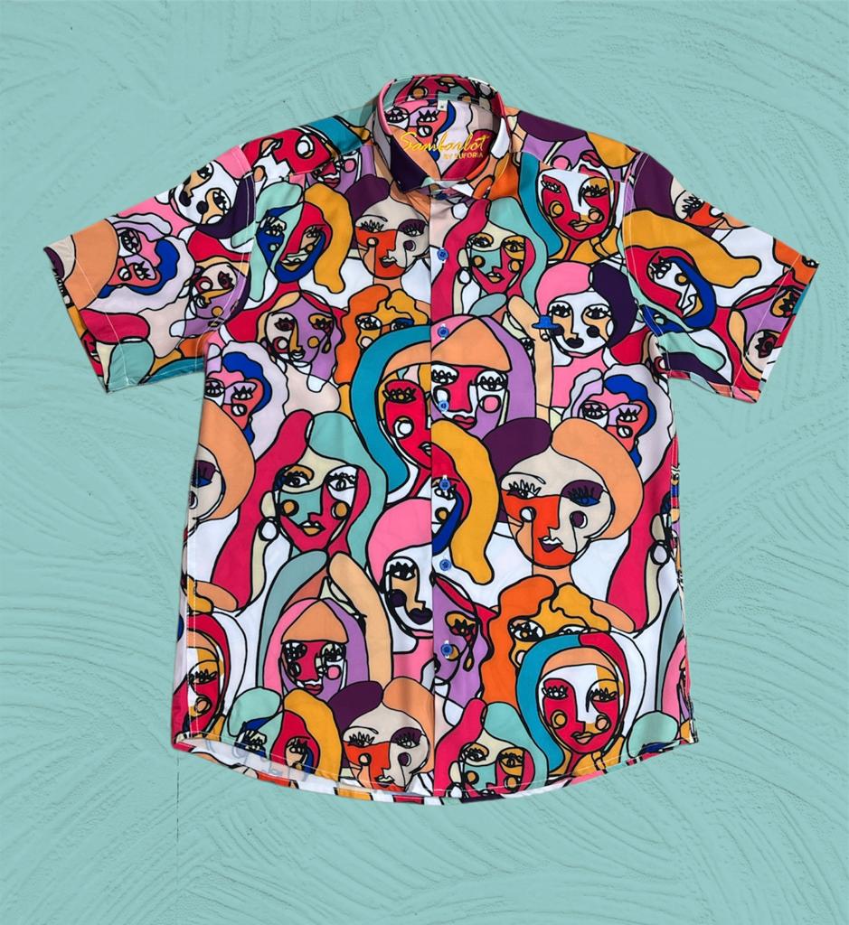 Sambarlot Shirt With Colorful Faces