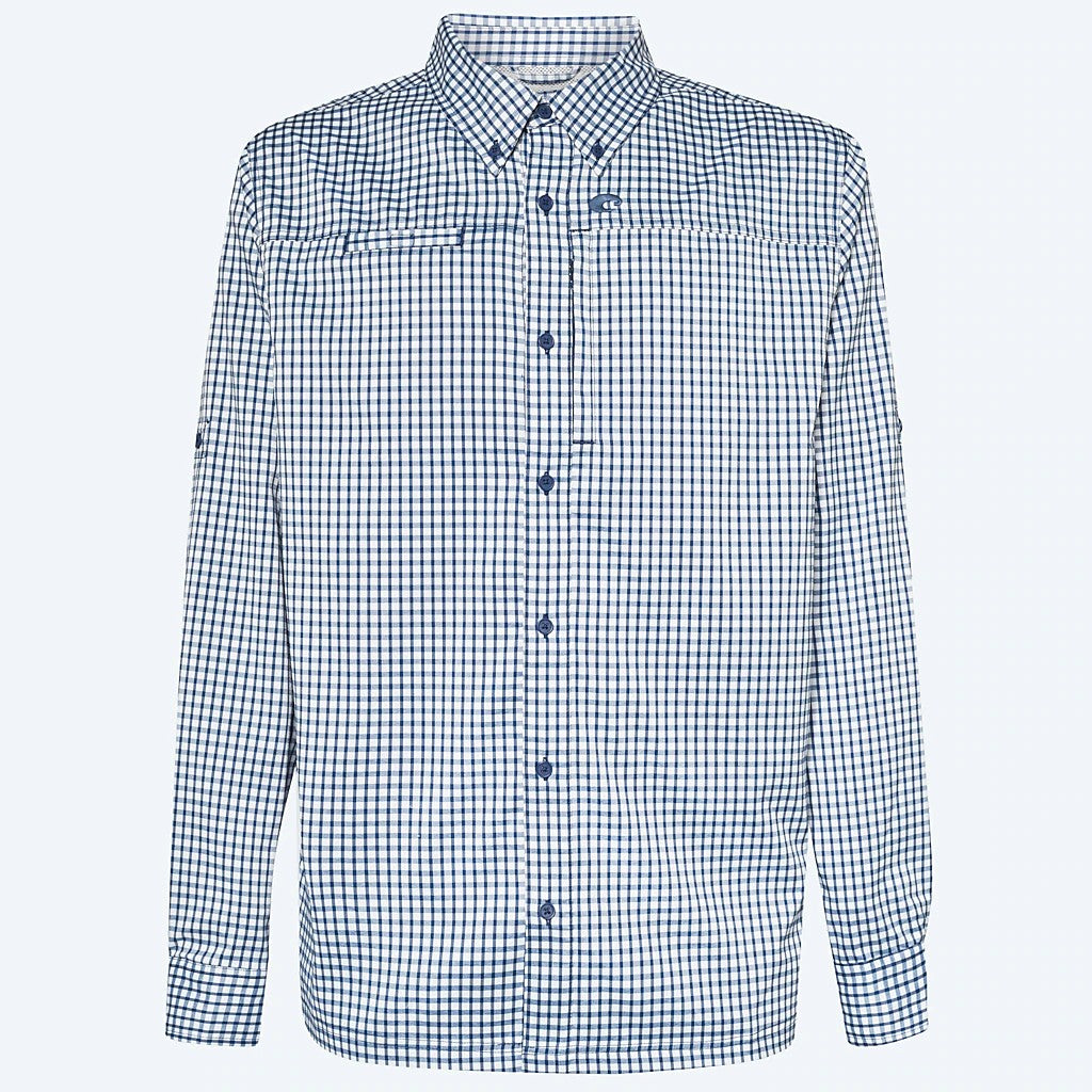 Costa Angler Button Down Plaid Navy