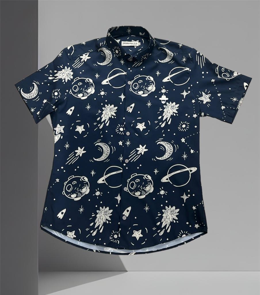 Sambarlot Navy Blue Constellation Shirt