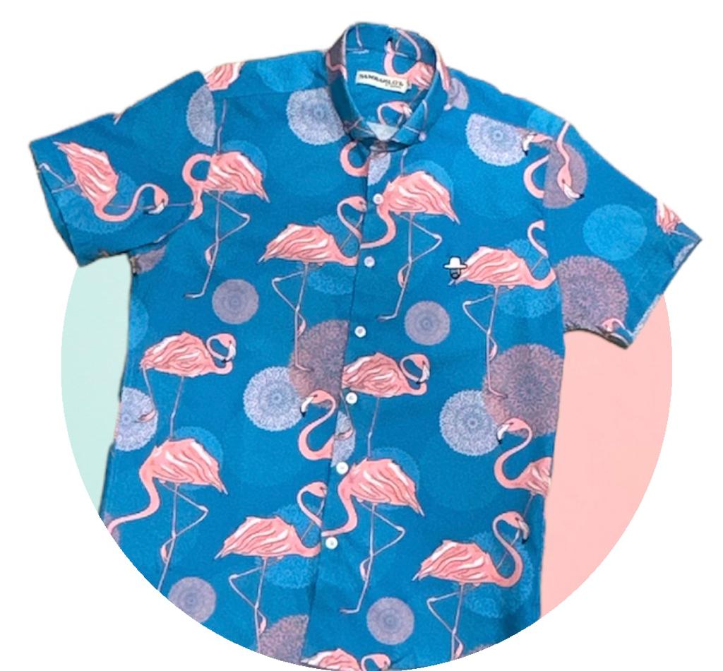 Sambarlot Flamingo Shirt Futcia White Background